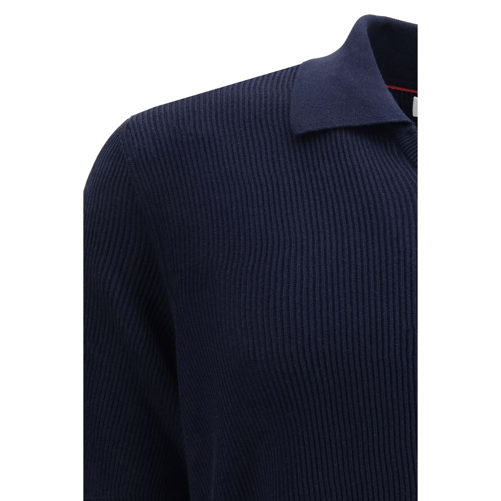 Brunello Cucinelli Blue Cotton Dress Shirt - Image 3