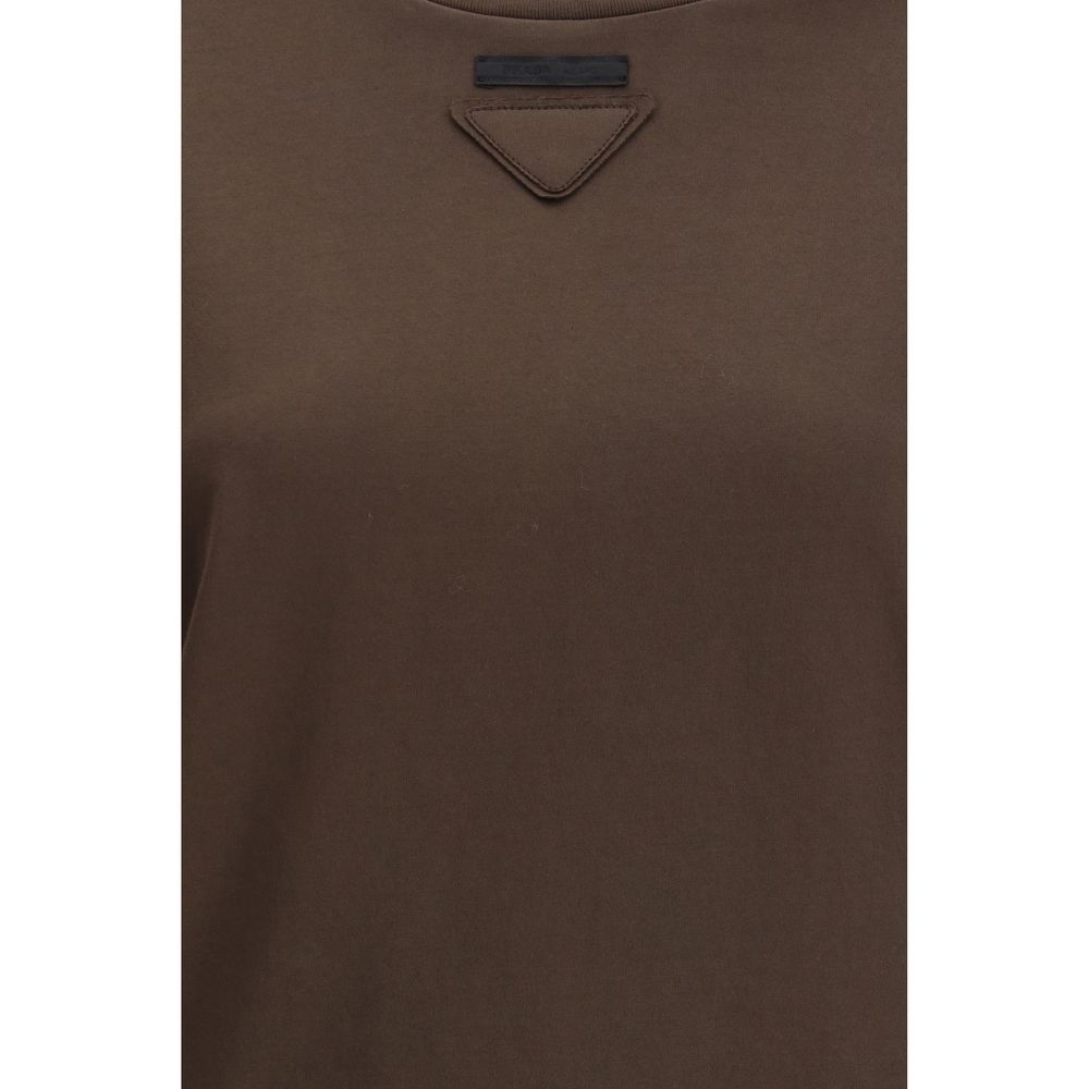 Prada Brown Cotton T-Shirt - Image 3