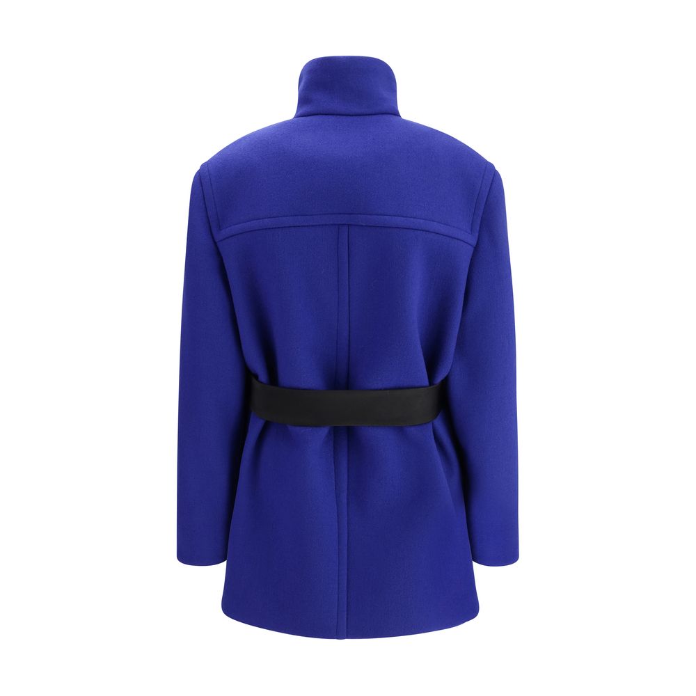 Saint Laurent Blue Wool Coat - Image 2