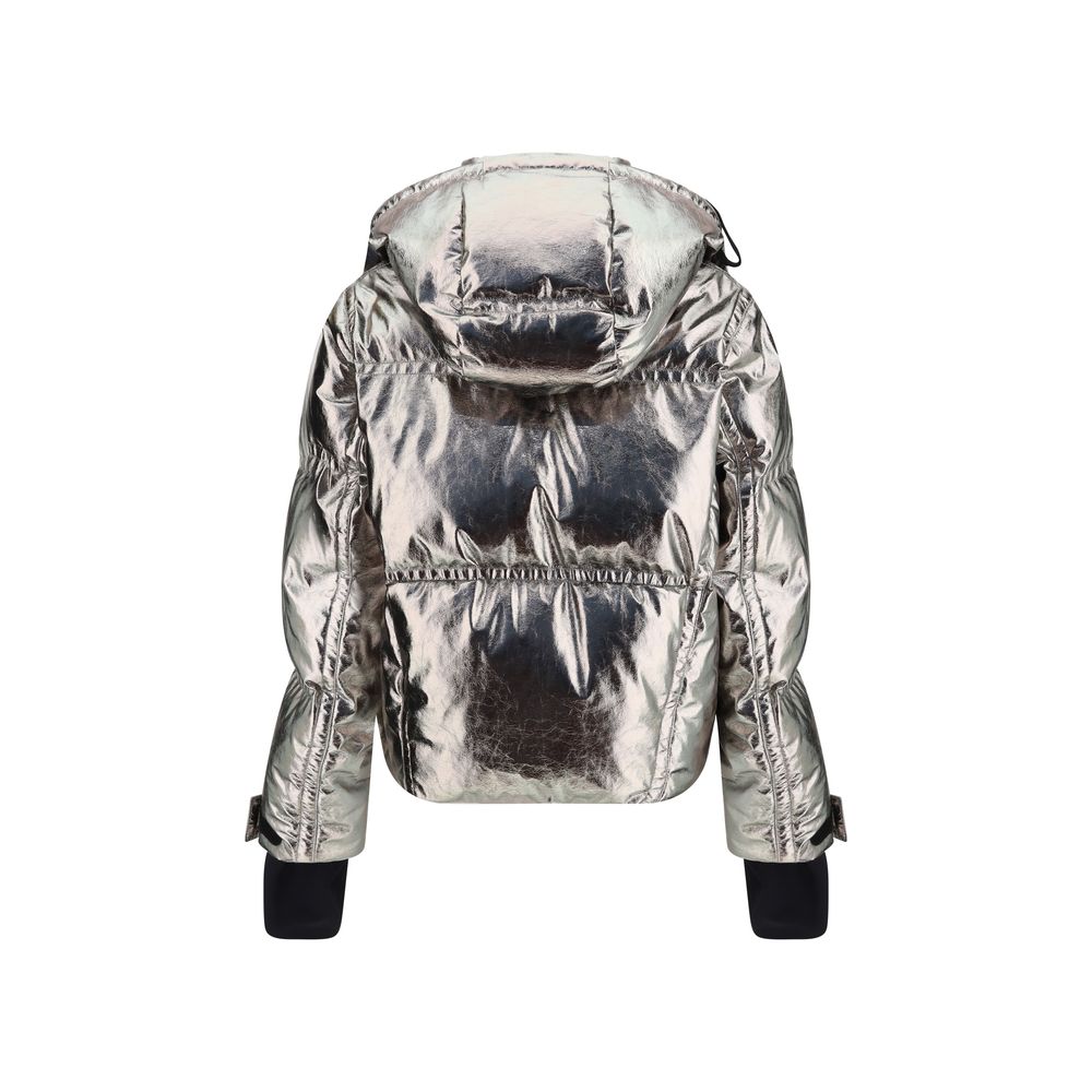 Moncler Grenoble Silver Polyester Coat - Image 2