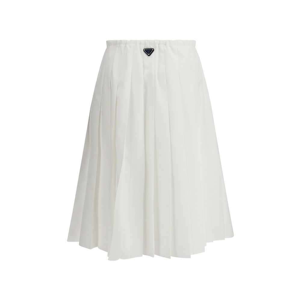 Prada White Cotton Long Skirt - Image 2