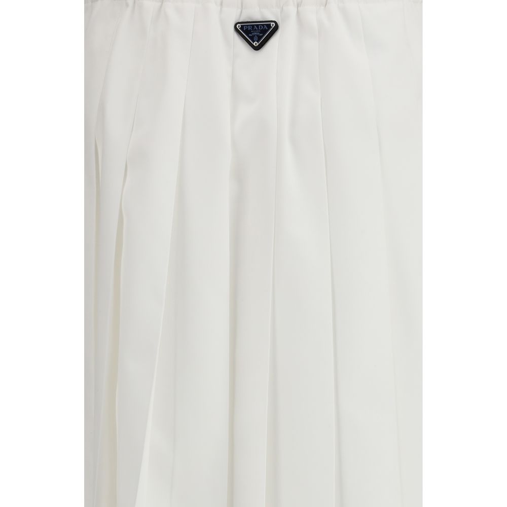 Prada White Cotton Long Skirt - Image 3