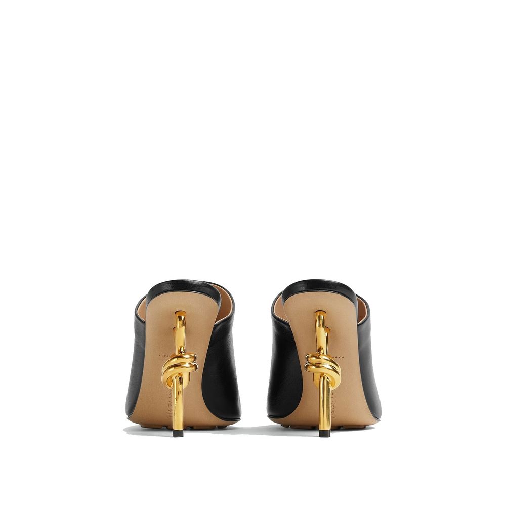 Bottega Veneta Black Lamb Leather Mules - Image 3