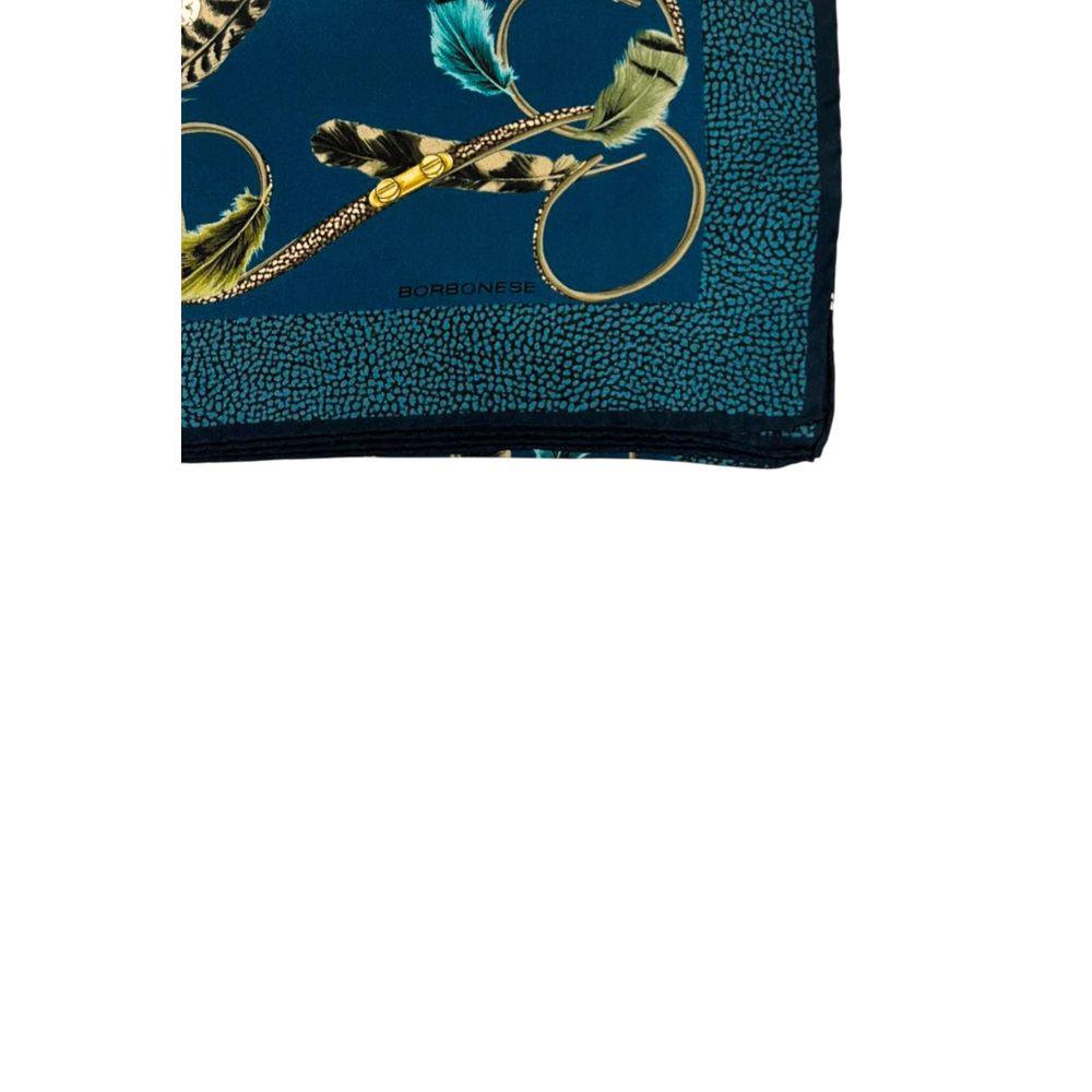Borbonese Blue Silk Women Scarf - Image 3