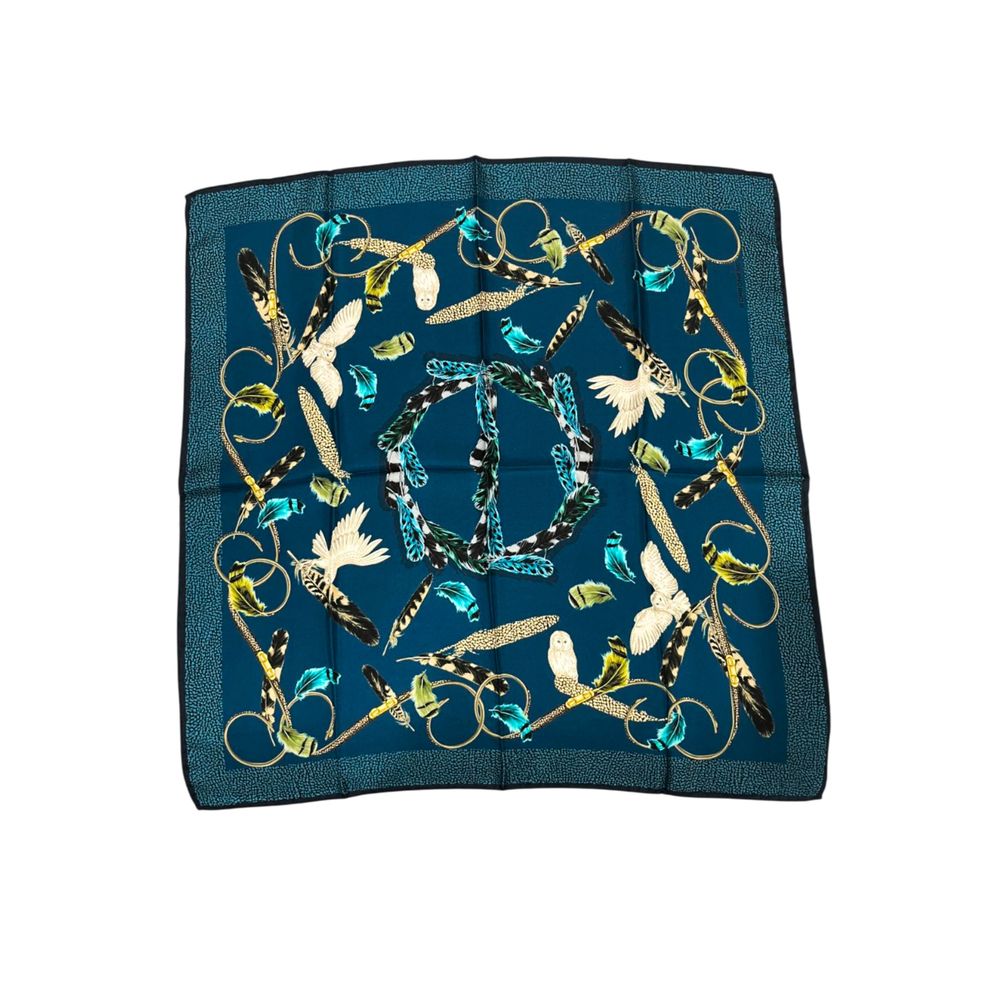 Borbonese Blue Silk Women Scarf - Image 5