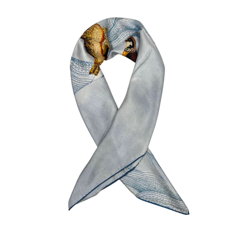 Borbonese Light-Blue Silk Women Scarf - Image 2