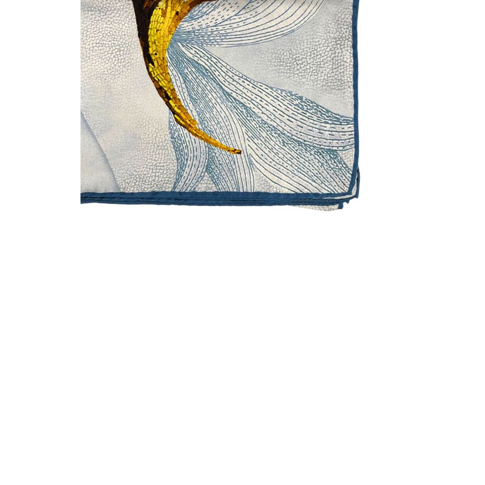 Borbonese Light-Blue Silk Women Scarf - Image 3