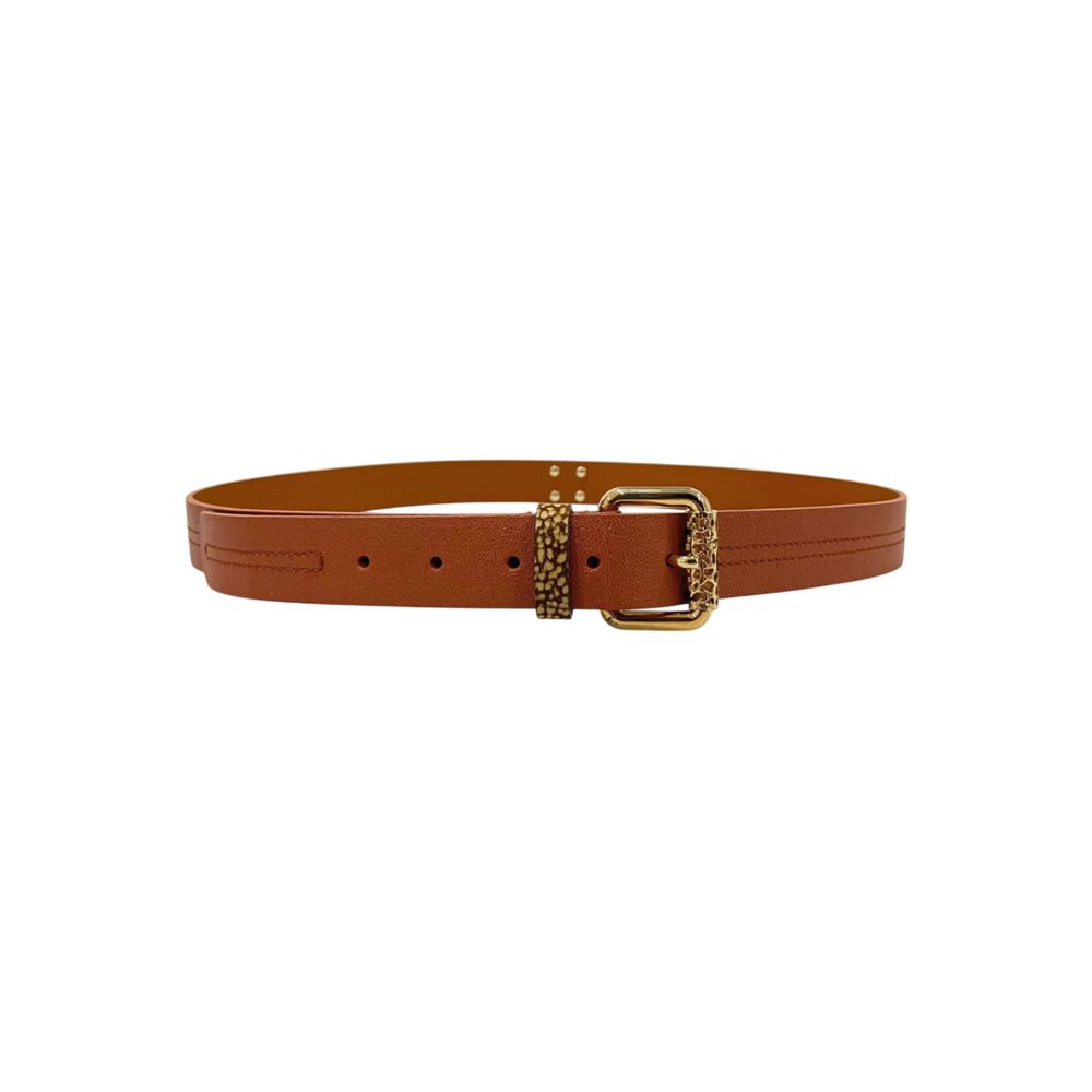 Borbonese Brown Genuine Leather Women Belt - Image 2