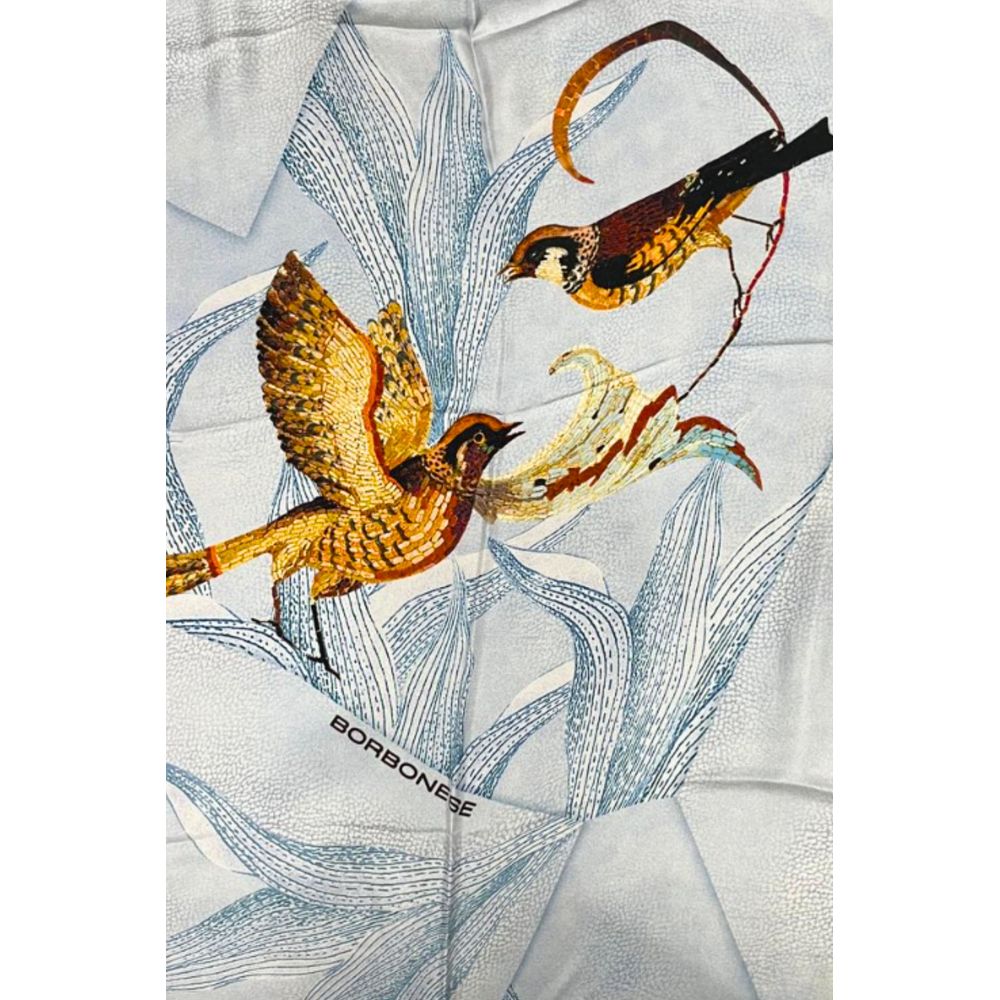Borbonese Light-Blue Silk Women Scarf - Image 5