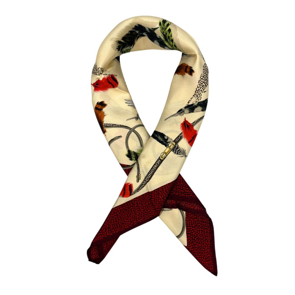 Borbonese Beige Silk Women Scarf - Image 2