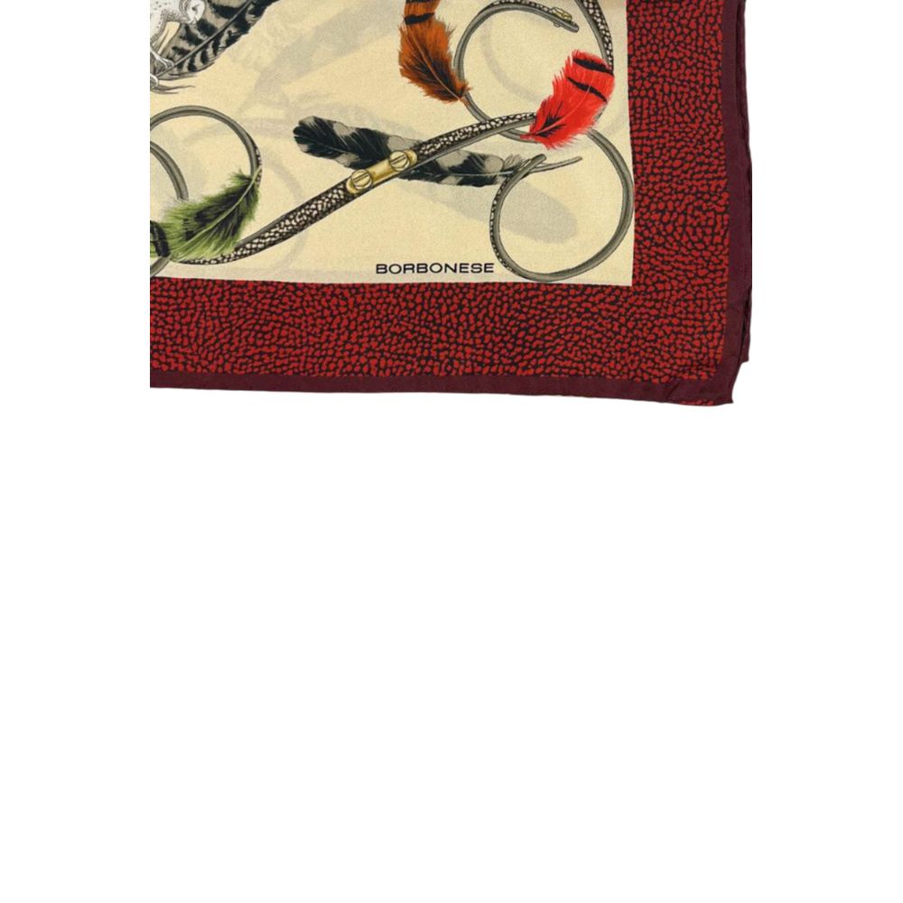 Borbonese Beige Silk Women Scarf - Image 3