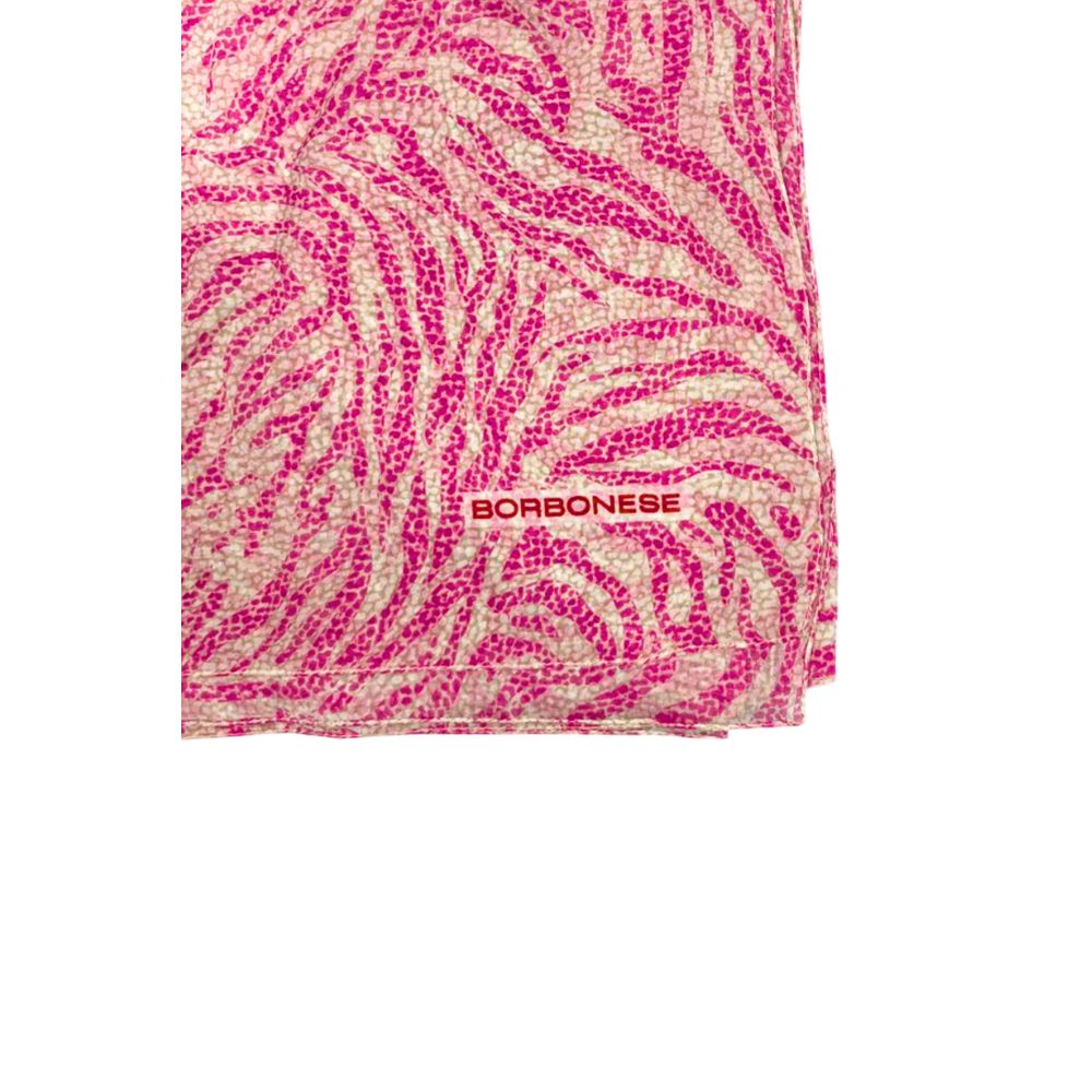 Borbonese Pink Silk Women Scarf - Image 3