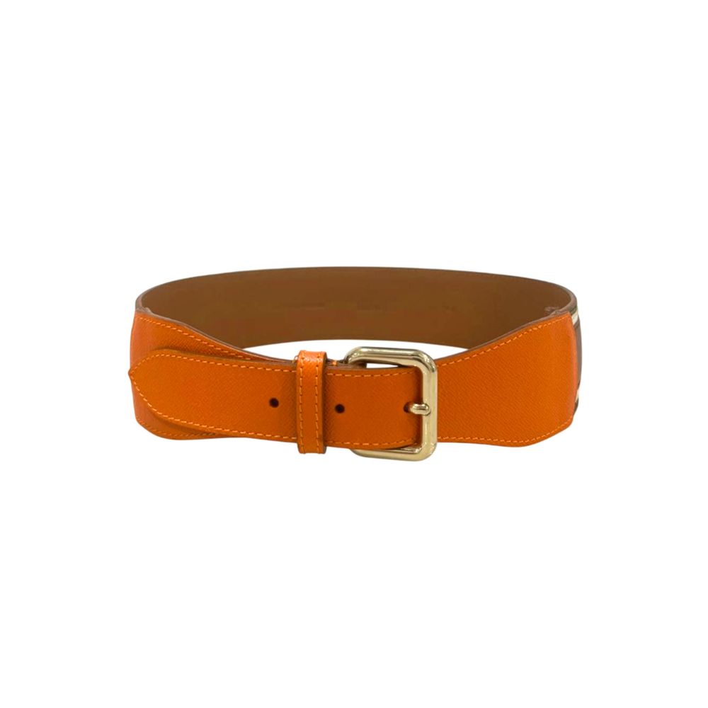 Borbonese Orange Leather Women Belt - Image 2