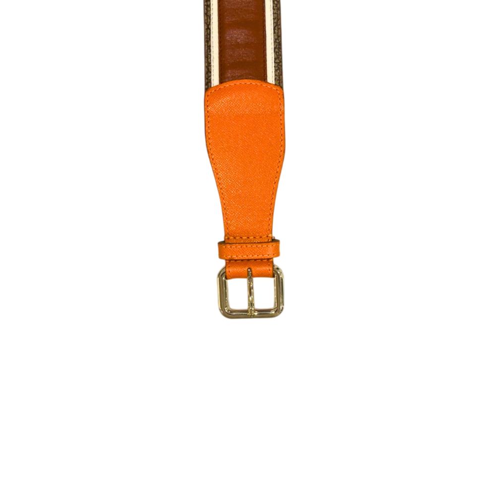 Borbonese Orange Leather Women Belt - Image 4