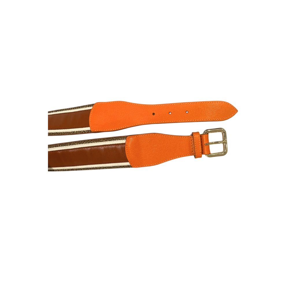 Borbonese Orange Leather Women Belt - Image 5