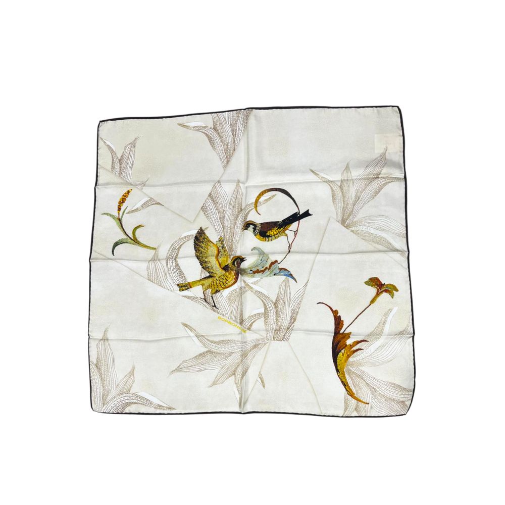 Borbonese Beige Silk Scarf - Image 5