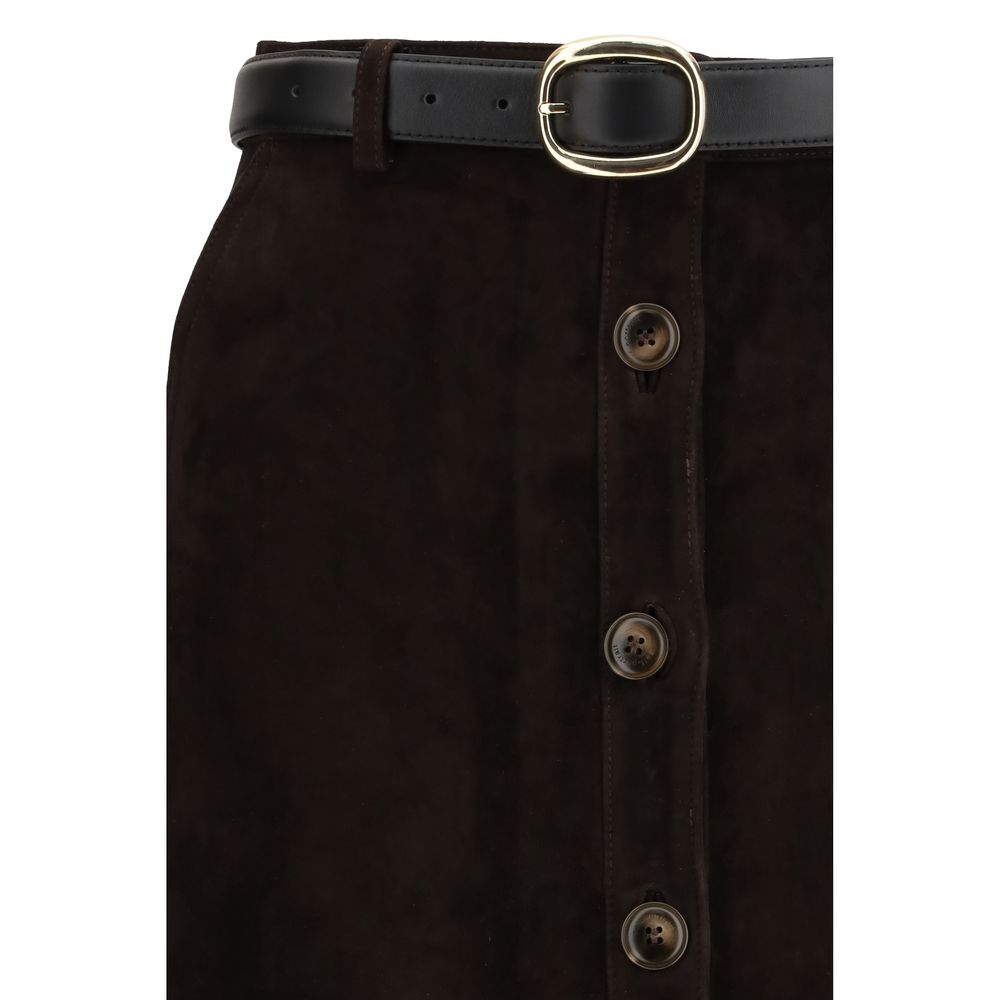 Self-Portrait Brown Lamb Ovis Aries Aries Midi Skirt - Image 3
