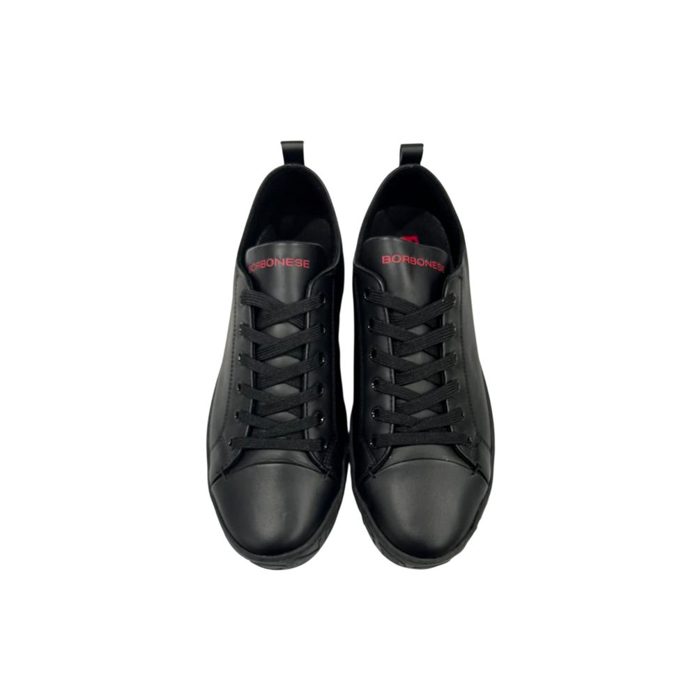 Borbonese Black Leather Men Sneaker - Image 2