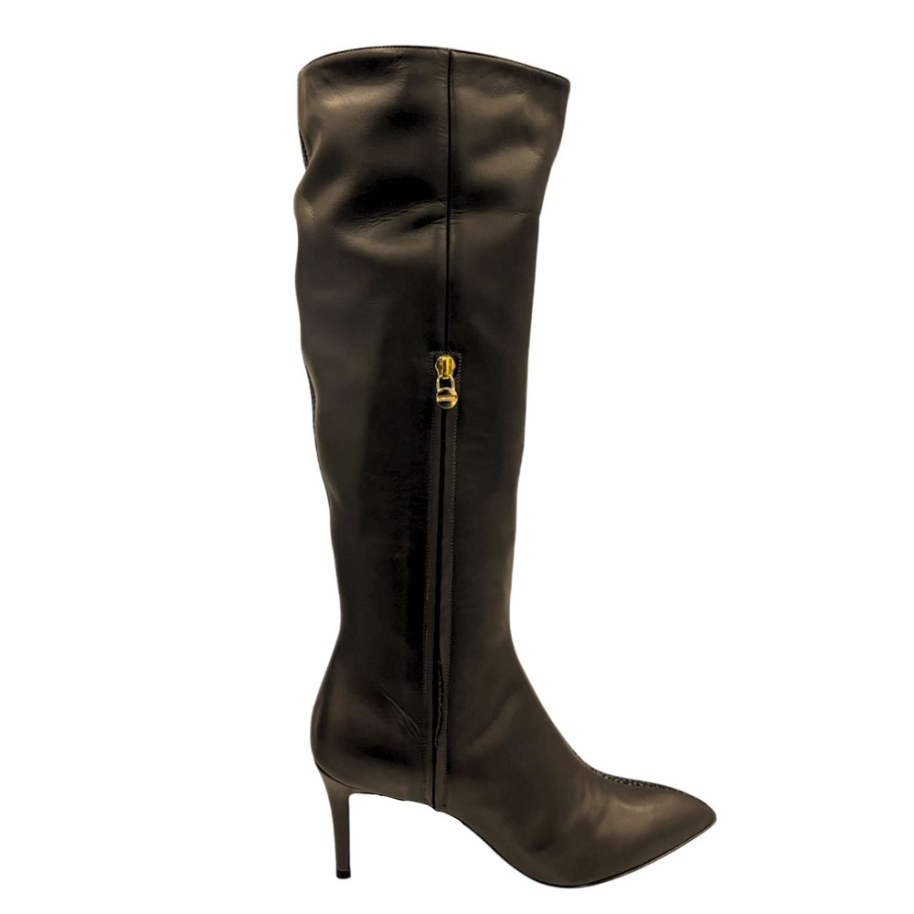 Borbonese Marrone Leather Women Boot - Image 4