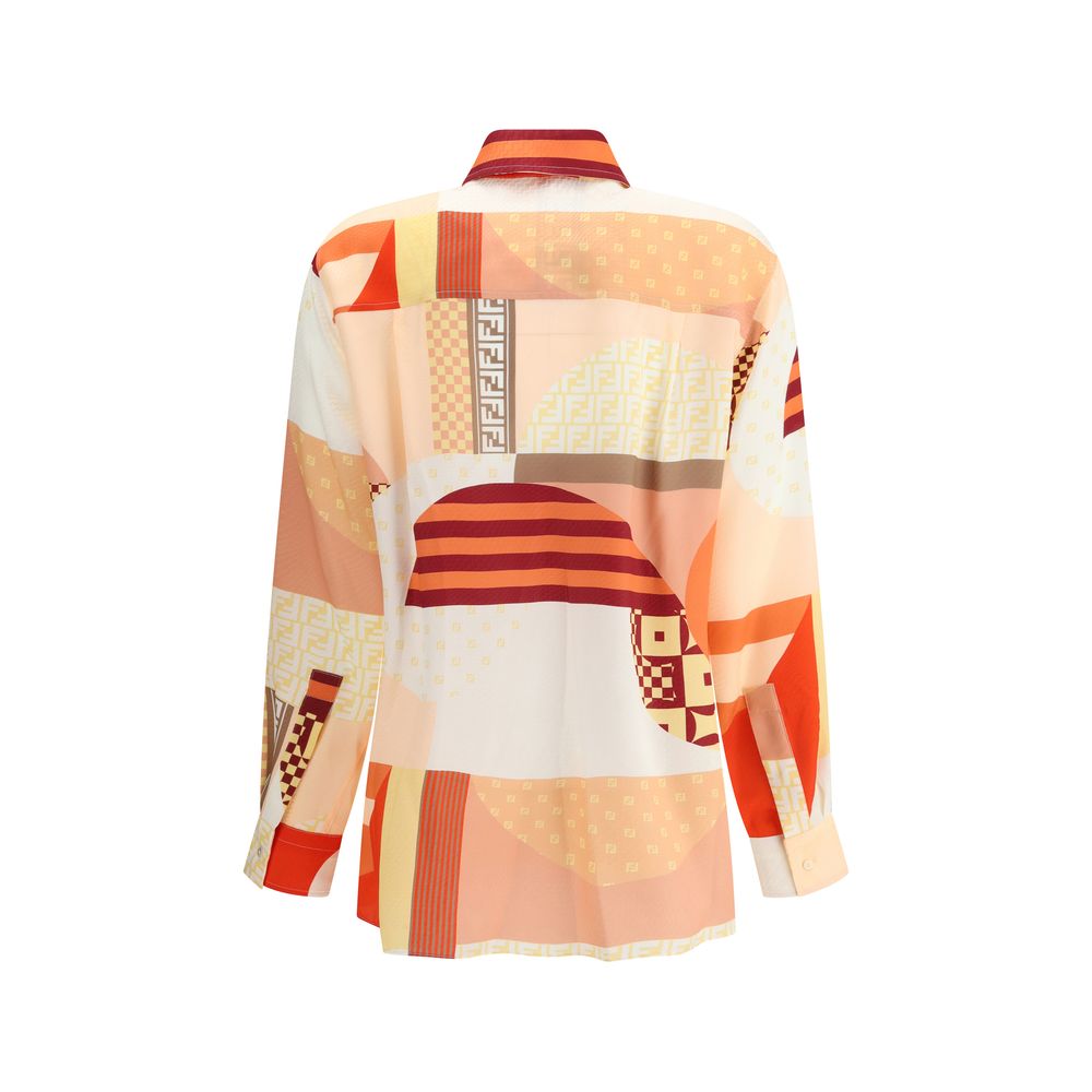 Fendi Multicolor Silk Pattern Shirt - Image 2
