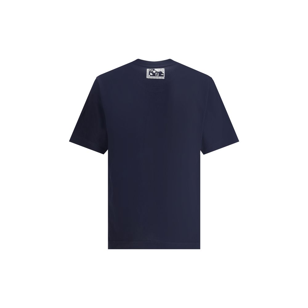 Fendi Blue Cotton T-Shirt - Image 2