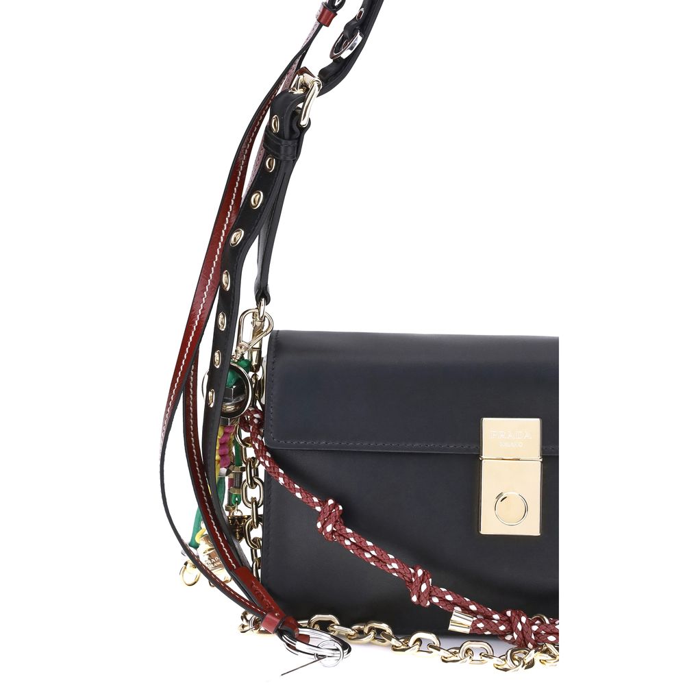 Prada Black Calf Leather Bos Taurus Shoulder Bag - Image 4