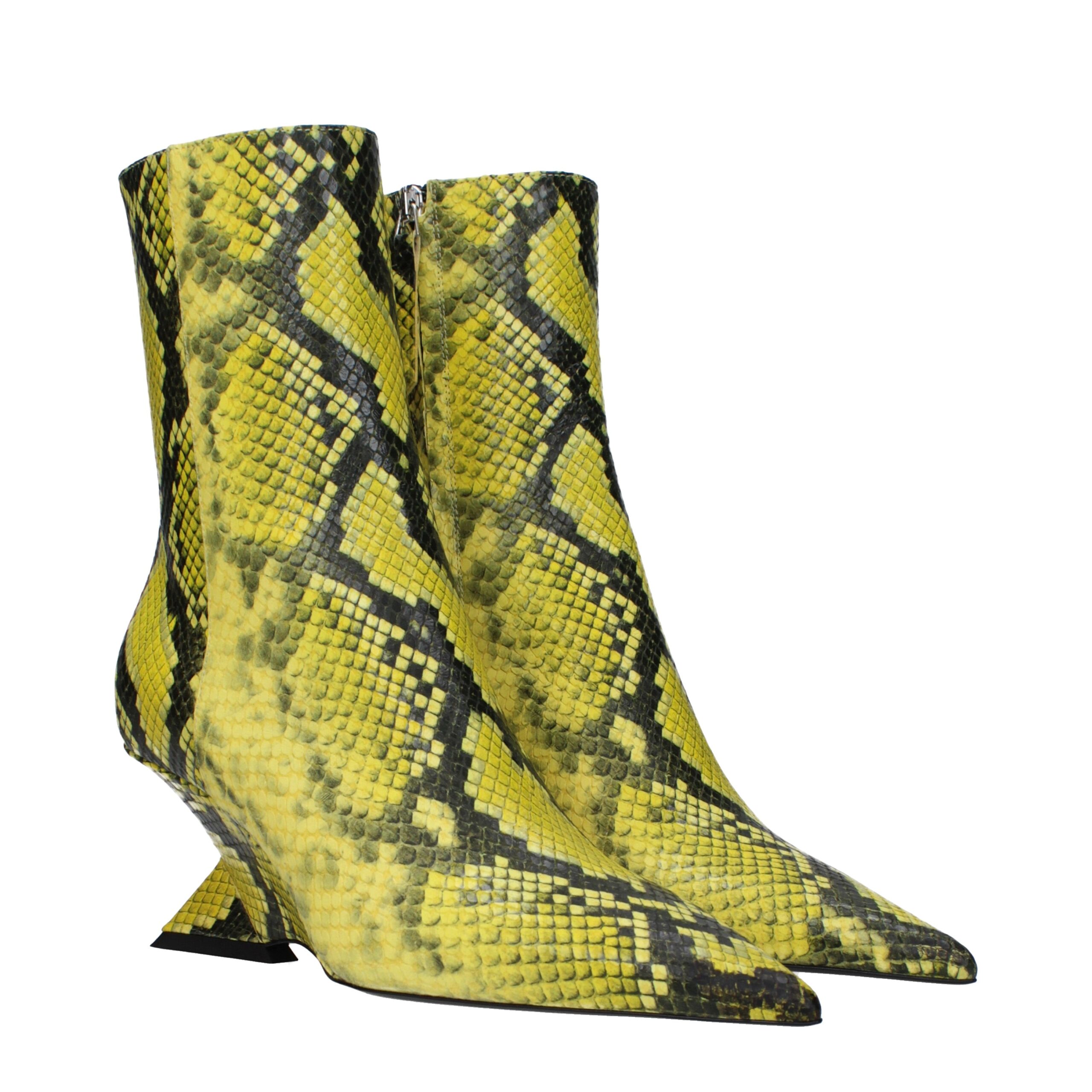 The Attico Yellow Leather Ankle Boots - Image 2