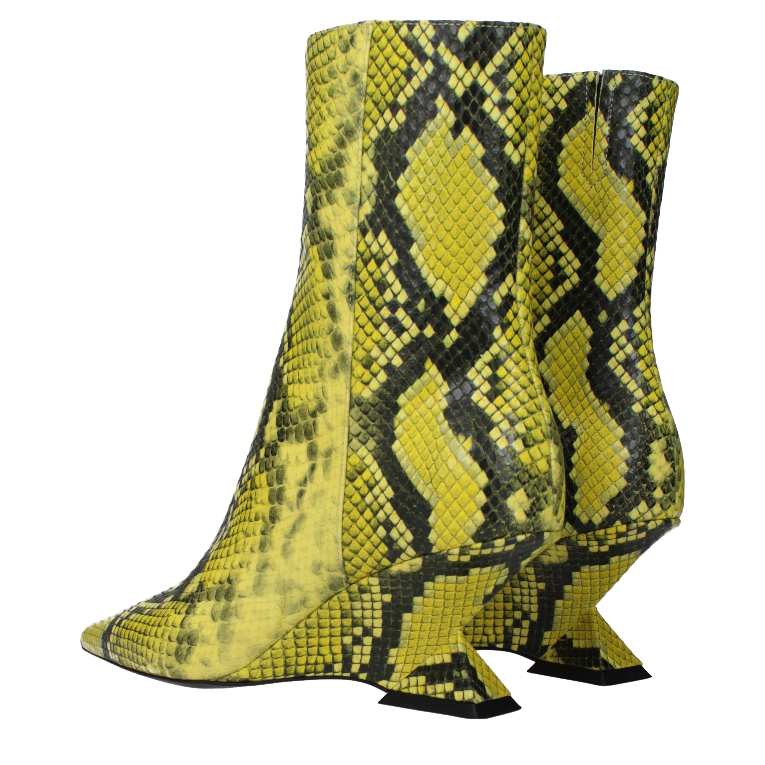 The Attico Yellow Leather Ankle Boots - Image 4