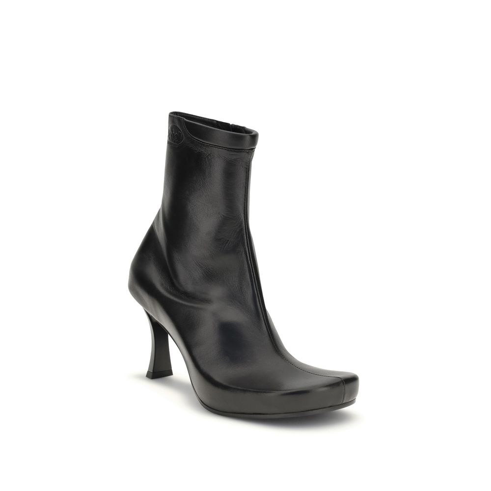 Balenciaga Black Calf Leather Bos Taurus Ankle Boots - Image 2