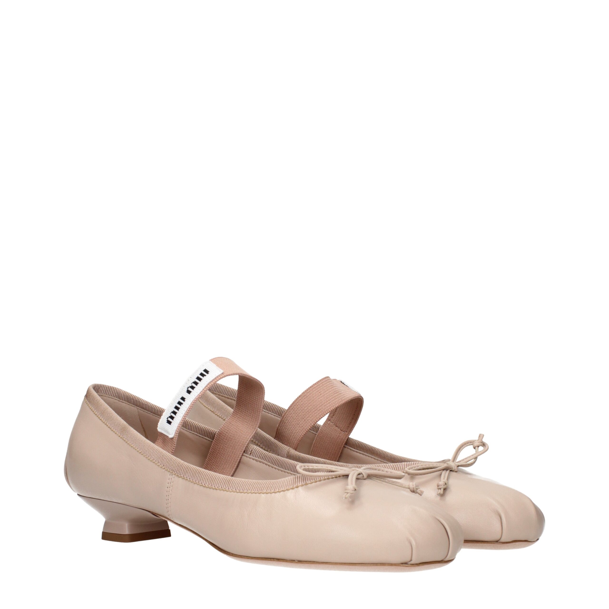 Miu Miu Pink Leather Ballet Flats - Image 2