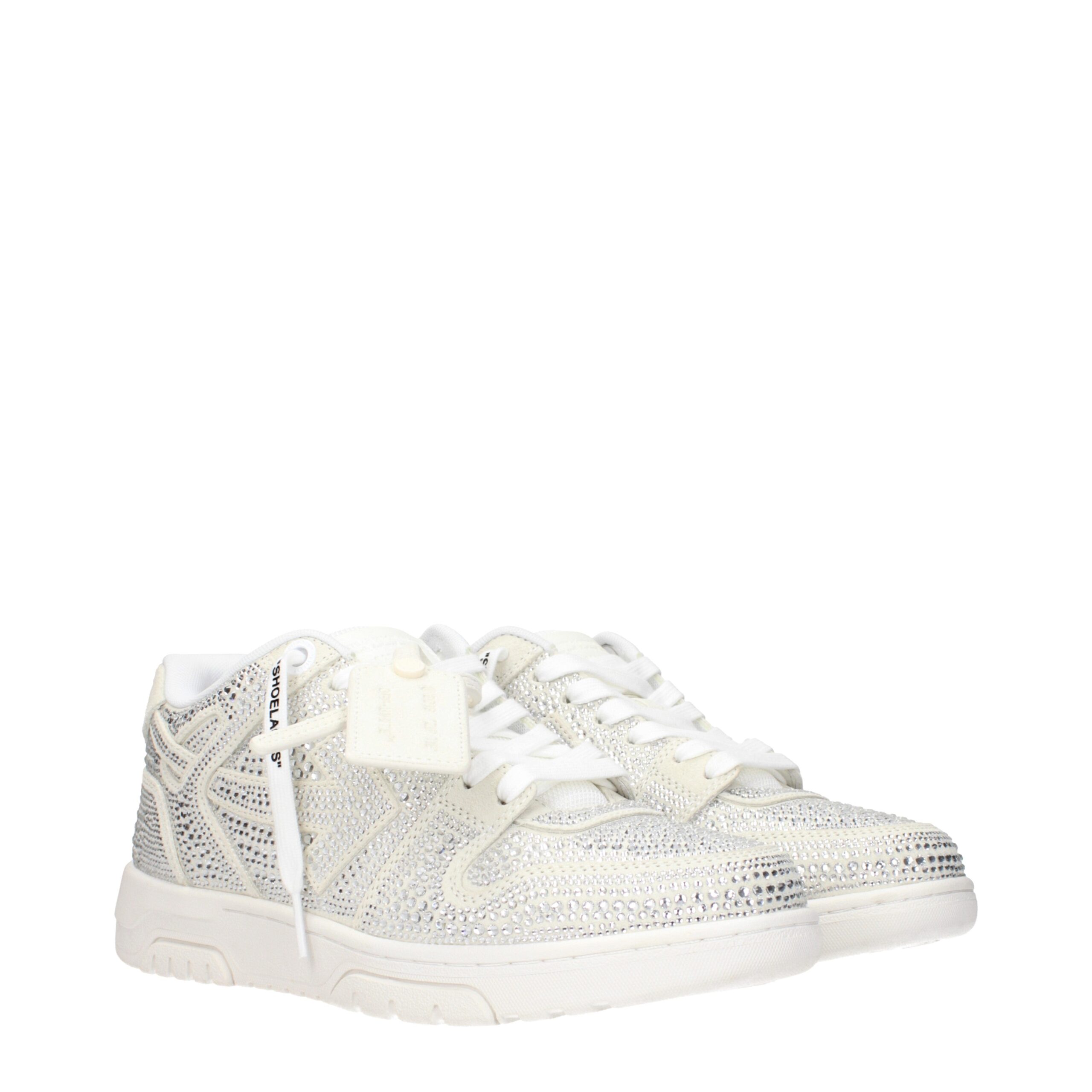 Off-White Beige Leather Low Top Sneakers - Image 2