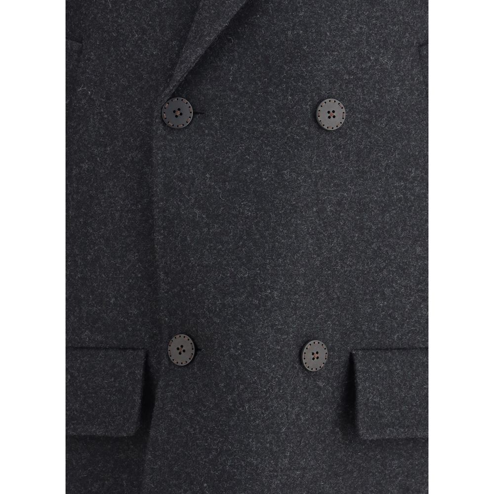 Fendi Gray Fleece Wool Coat - Image 3