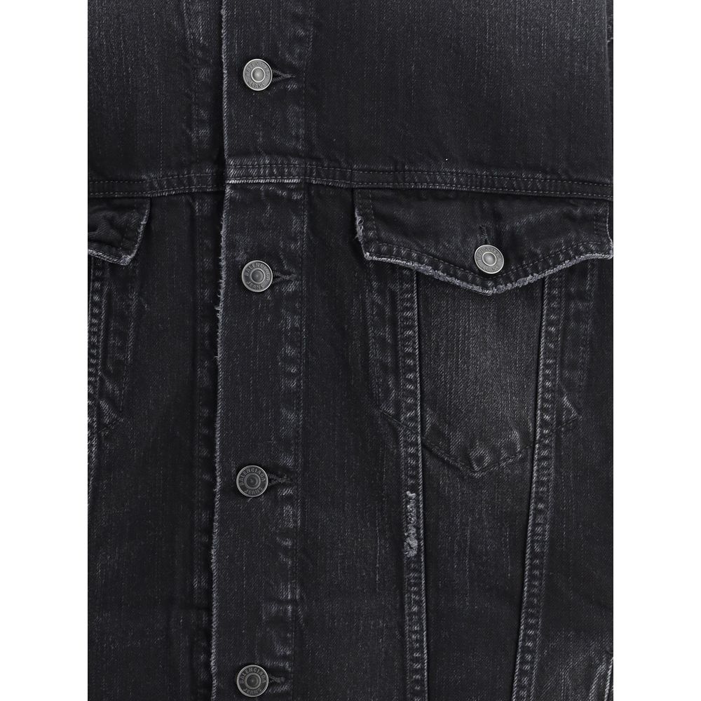 Balenciaga Black Cotton Denim Jacket - Image 3