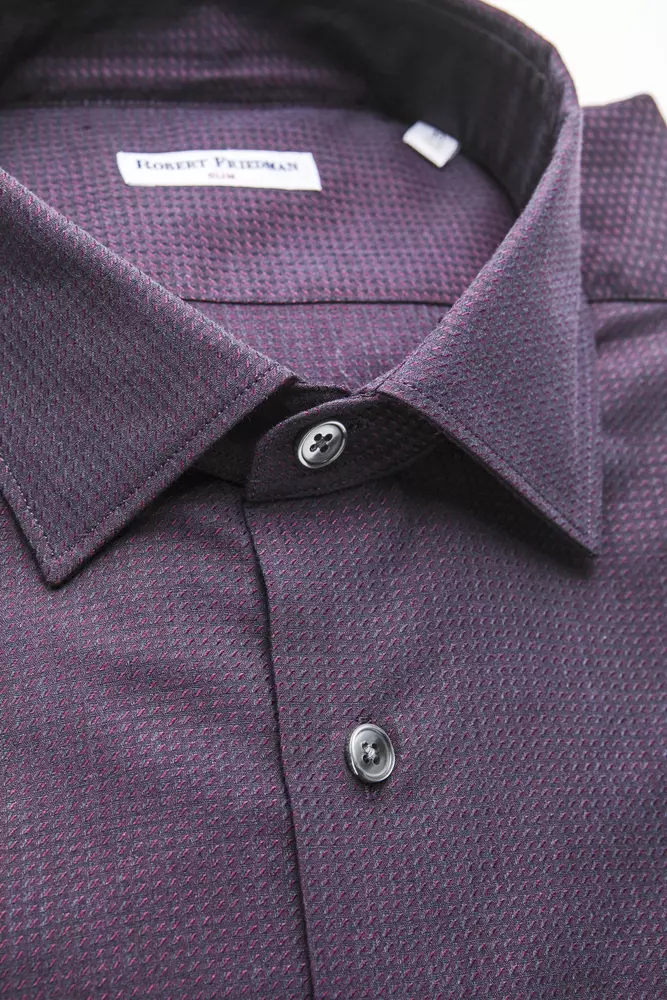 Robert Friedman Burgundy Cotton Men Shirt - Image 2