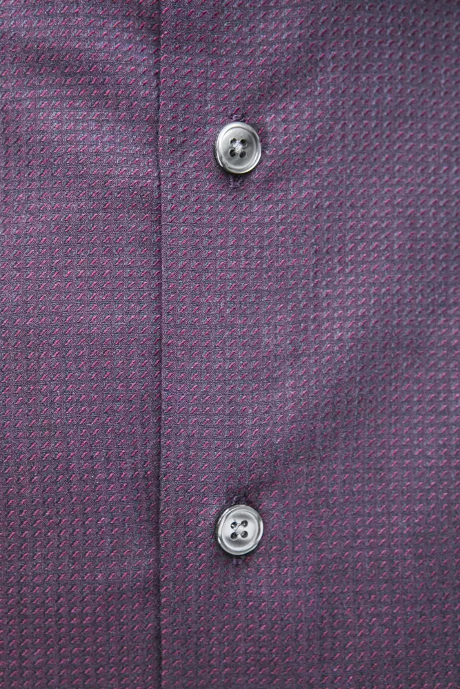 Robert Friedman Burgundy Cotton Men Shirt - Image 3