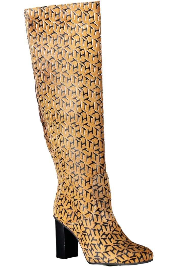 Tommy Hilfiger Beige Leather Women Boot - Image 2