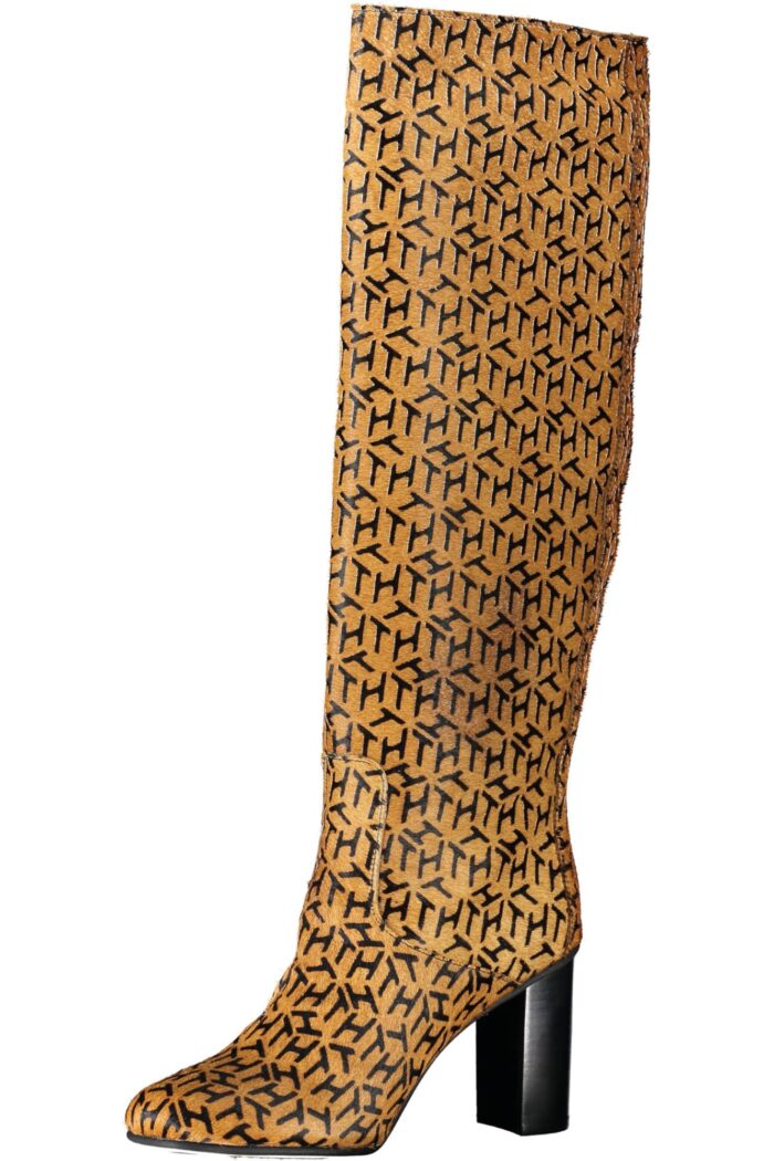 Tommy Hilfiger Beige Leather Women Boot - Image 3