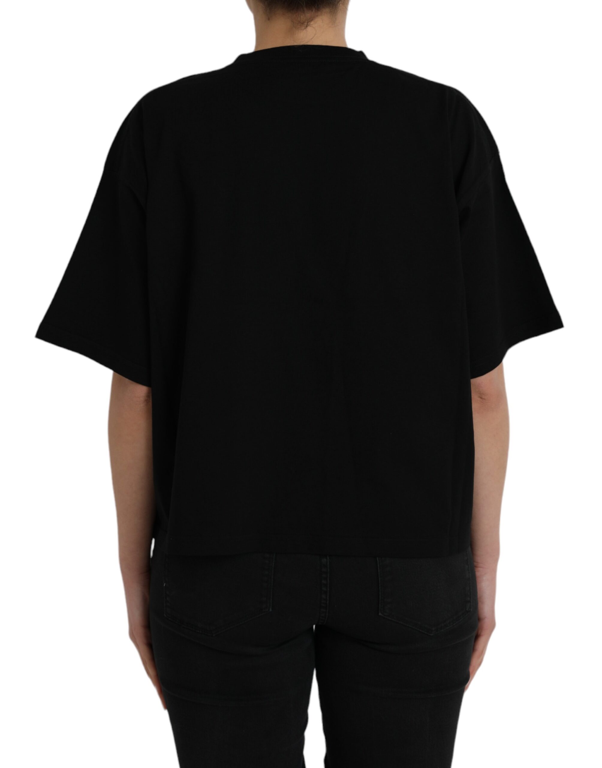 Balenciaga Black Cotton Logo Crew Neck Short Sleeves T-shirt - Image 3