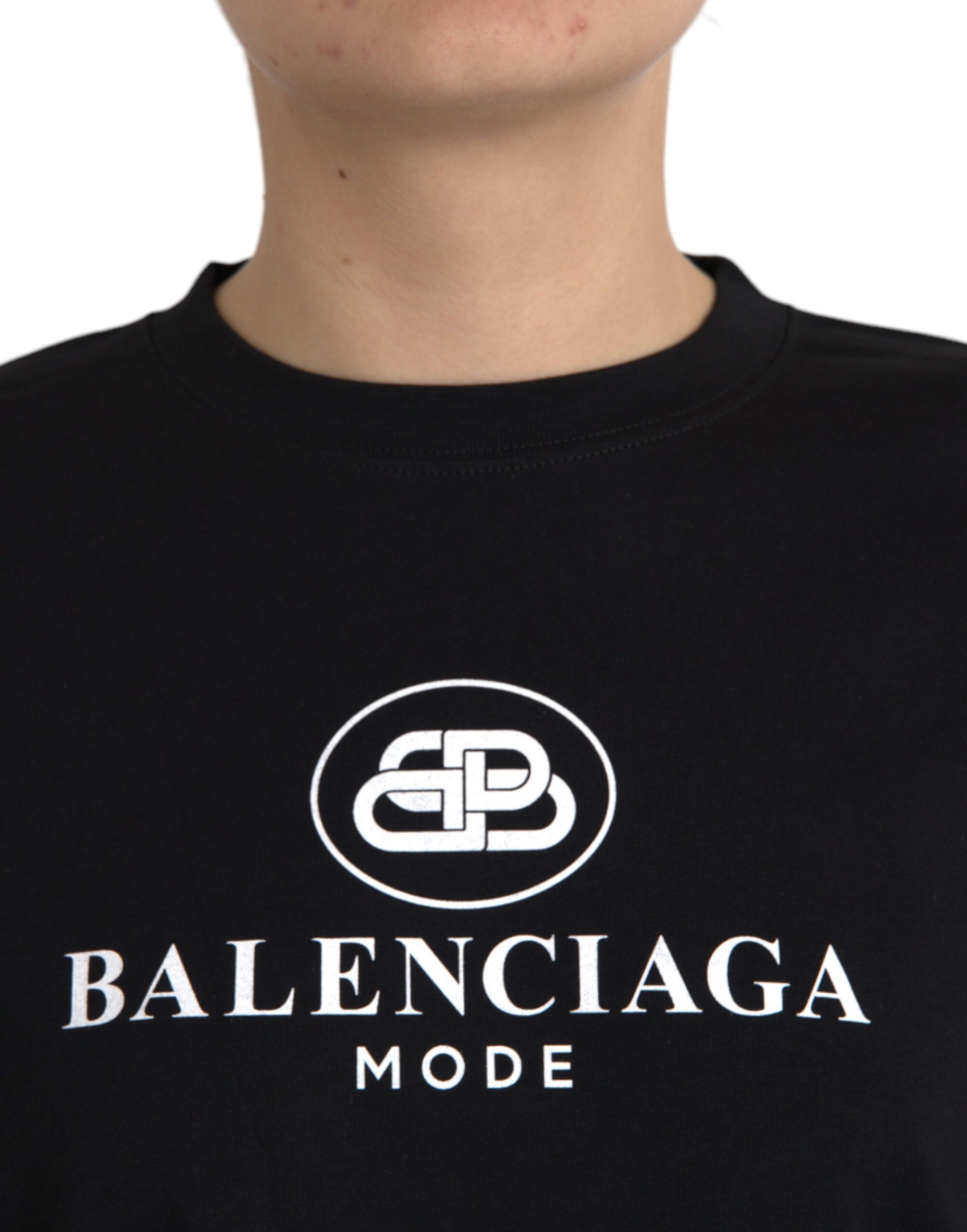 Balenciaga Black Cotton Logo Crew Neck Short Sleeves T-shirt - Image 4