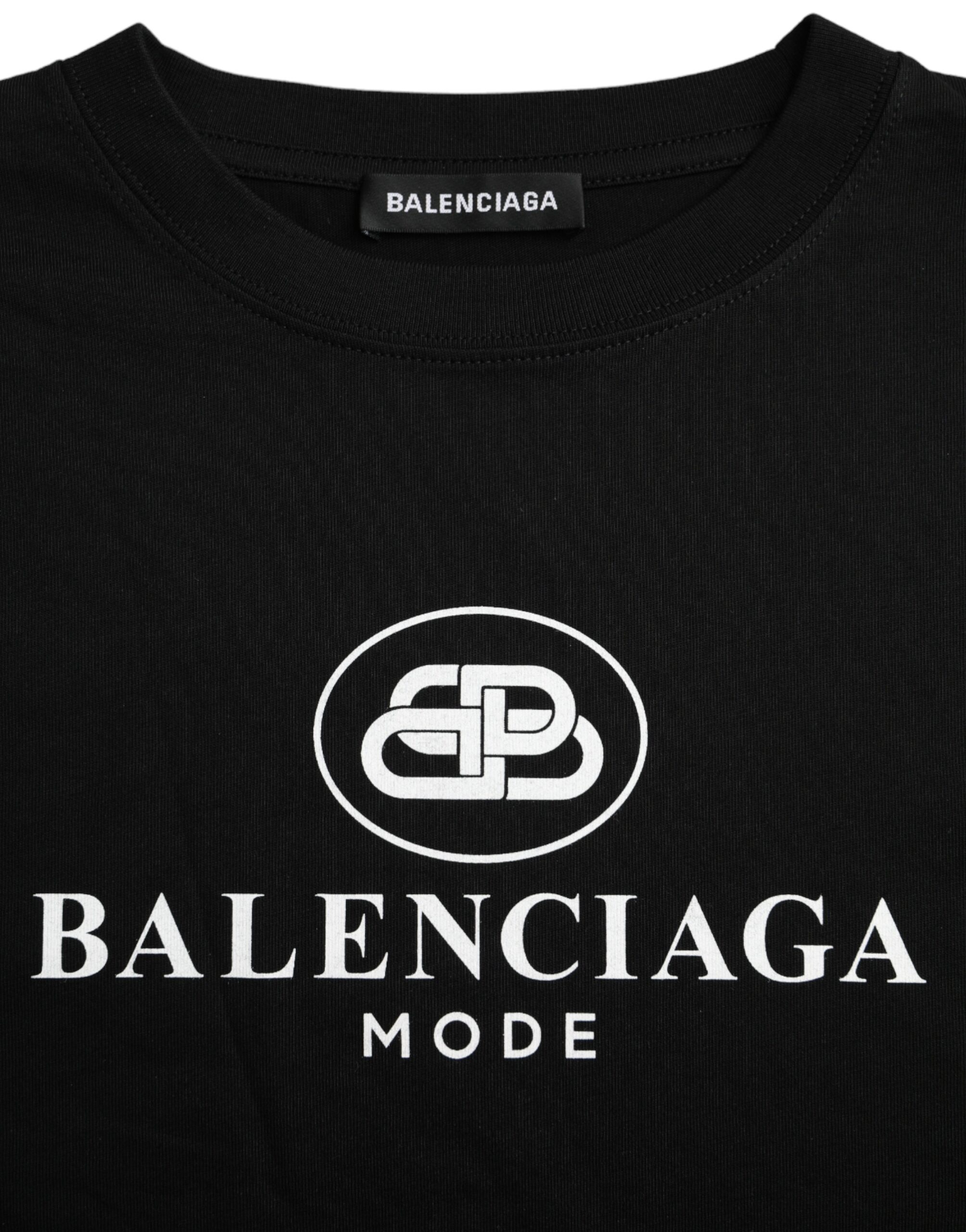 Balenciaga Black Cotton Logo Crew Neck Short Sleeves T-shirt - Image 6