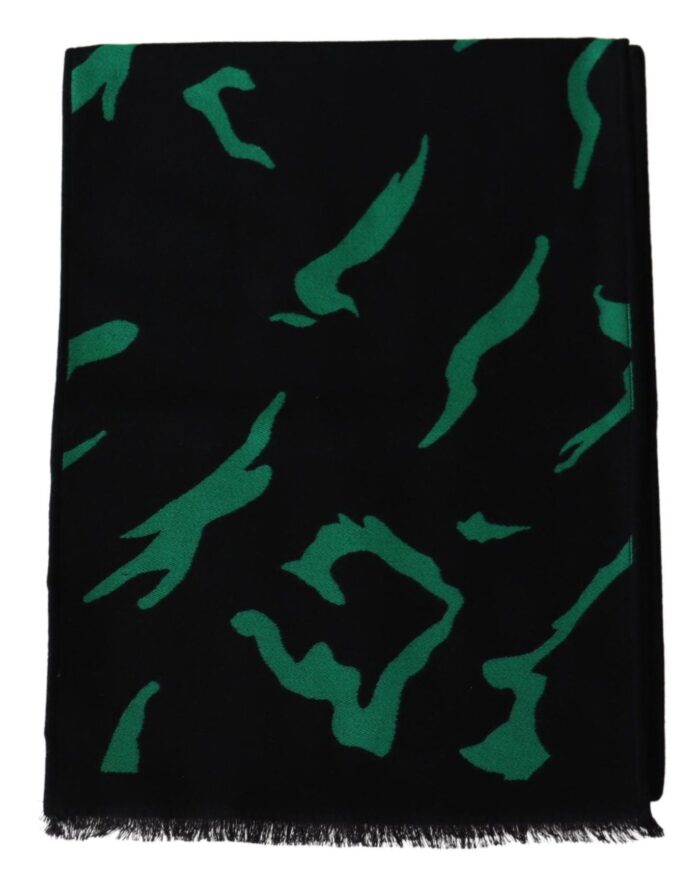 Givenchy Elegant Wool Silk Black Unisex Scarf - Image 2