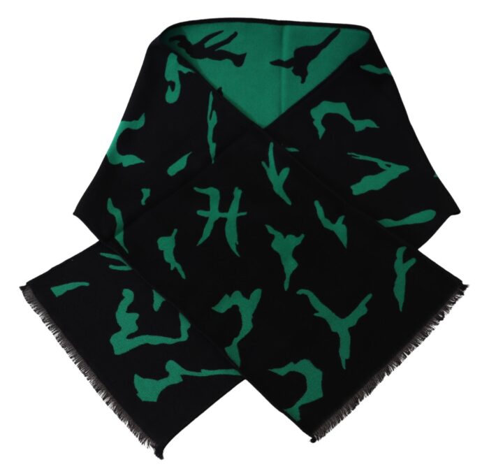 Givenchy Elegant Wool Silk Black Unisex Scarf - Image 3