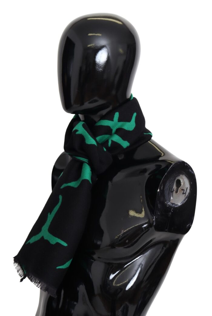 Givenchy Elegant Wool Silk Black Unisex Scarf - Image 5