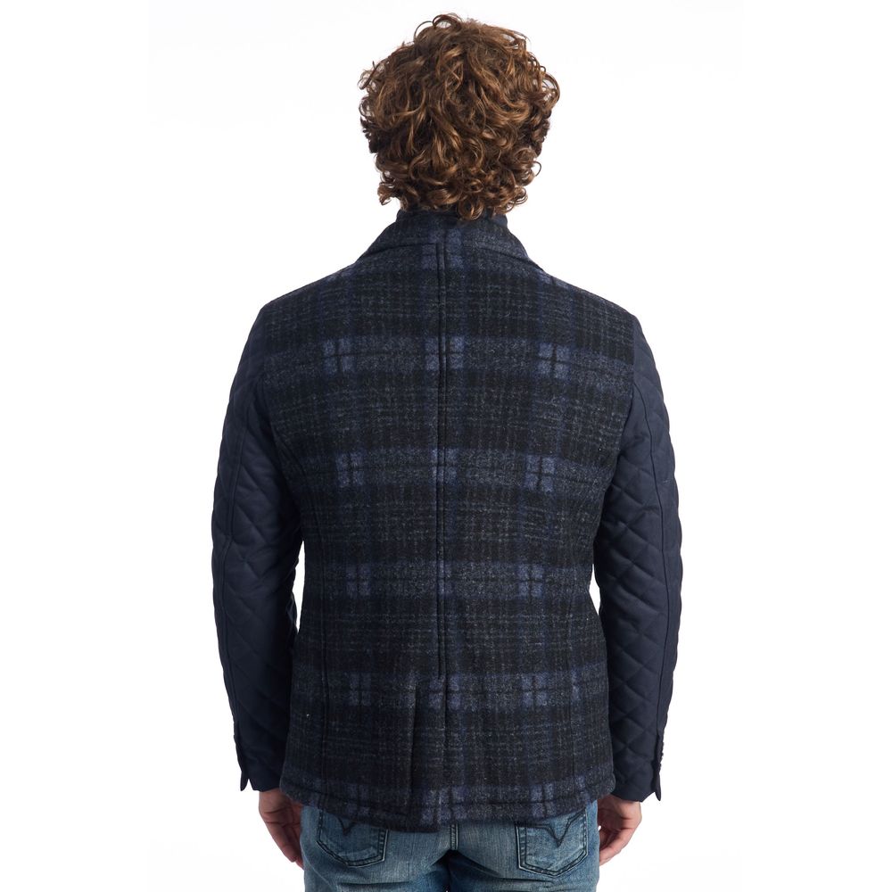 Roberto Pepe Luxury Blue Wool Men Jacket - Image 3