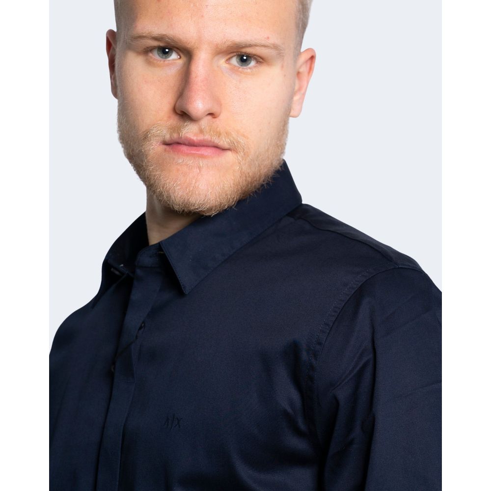 Armani Exchange Blue Cotton Dress Shirt - Image 3