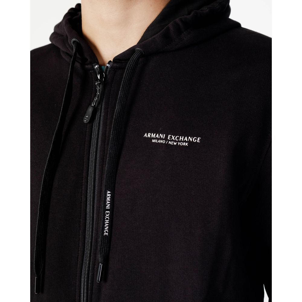 Armani Exchange Black Cotton Hoodie - Image 3