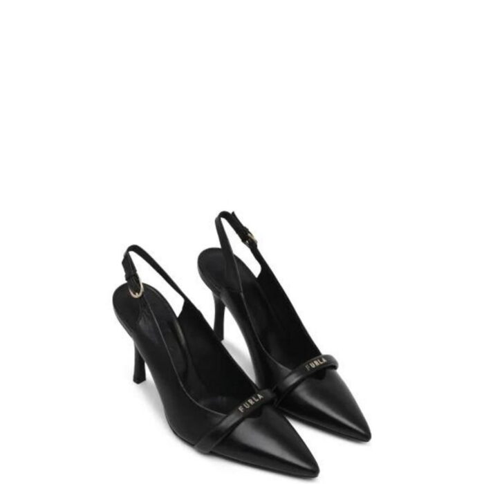 Furla Black Leather Sandal - Image 3
