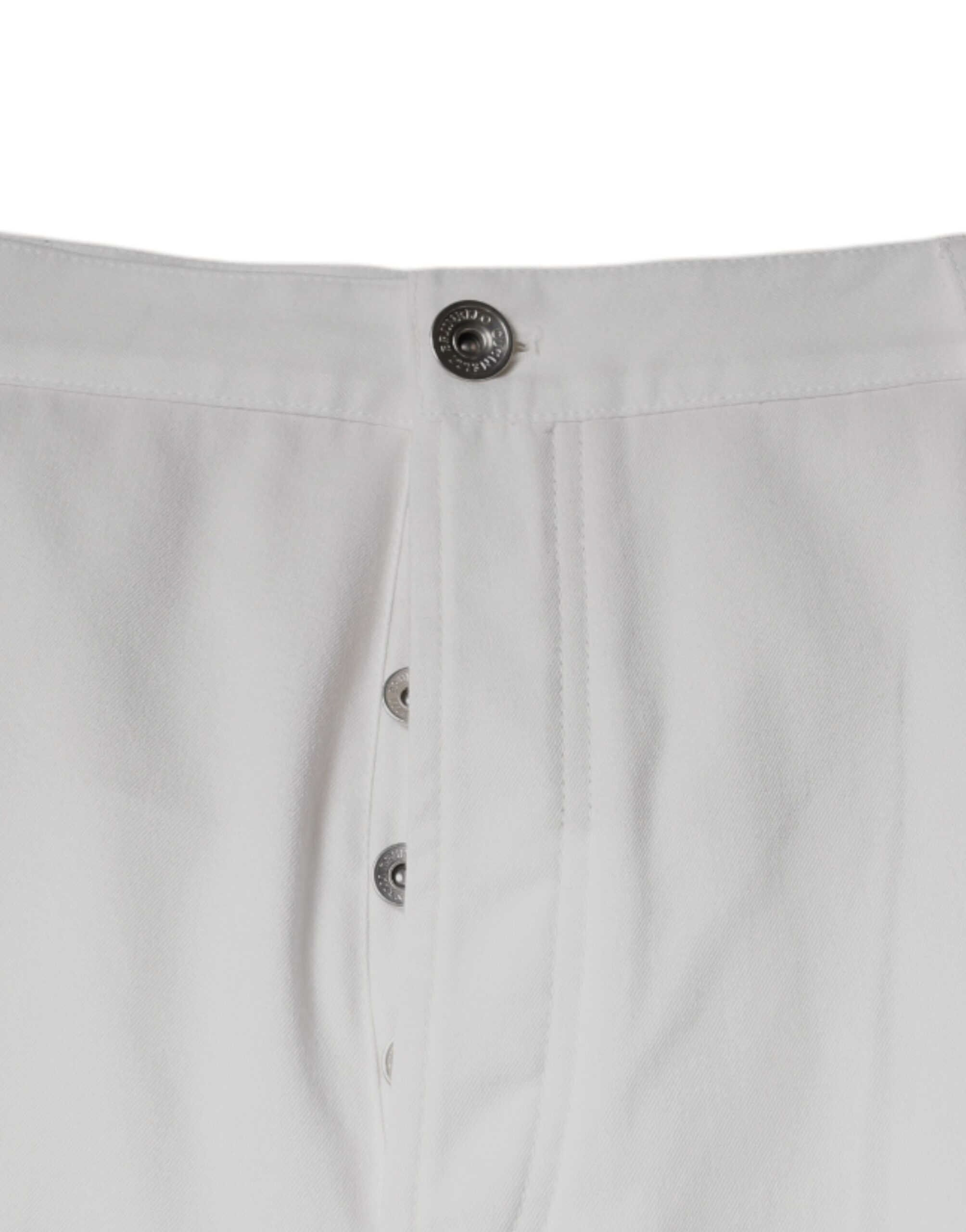 Brunello Cucinelli White Cotton Men Dress Tapered Pants - Image 6