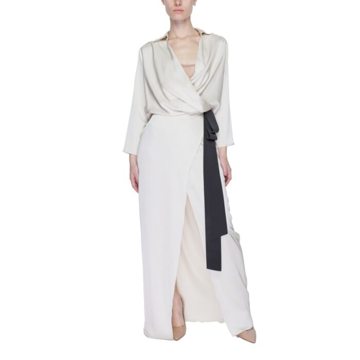 Sandro Ferrone Beige Polyester Dress - Image 4