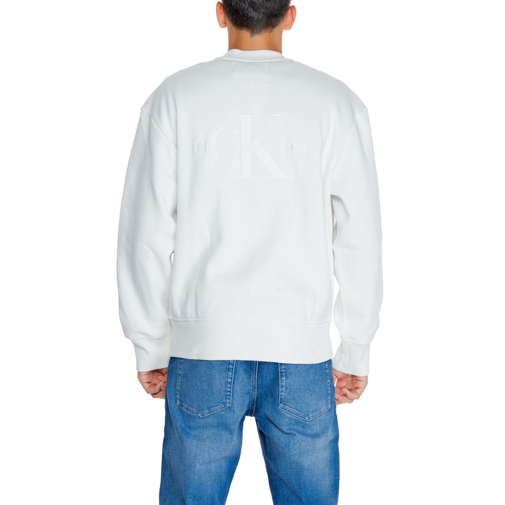 Calvin Klein Jeans White Recycled Cotton Sweatshirt - Image 2